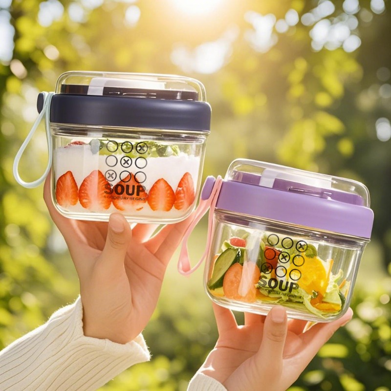 Baby Food Jars Glass - Salad Cup Double Layer Oatmeal Cup