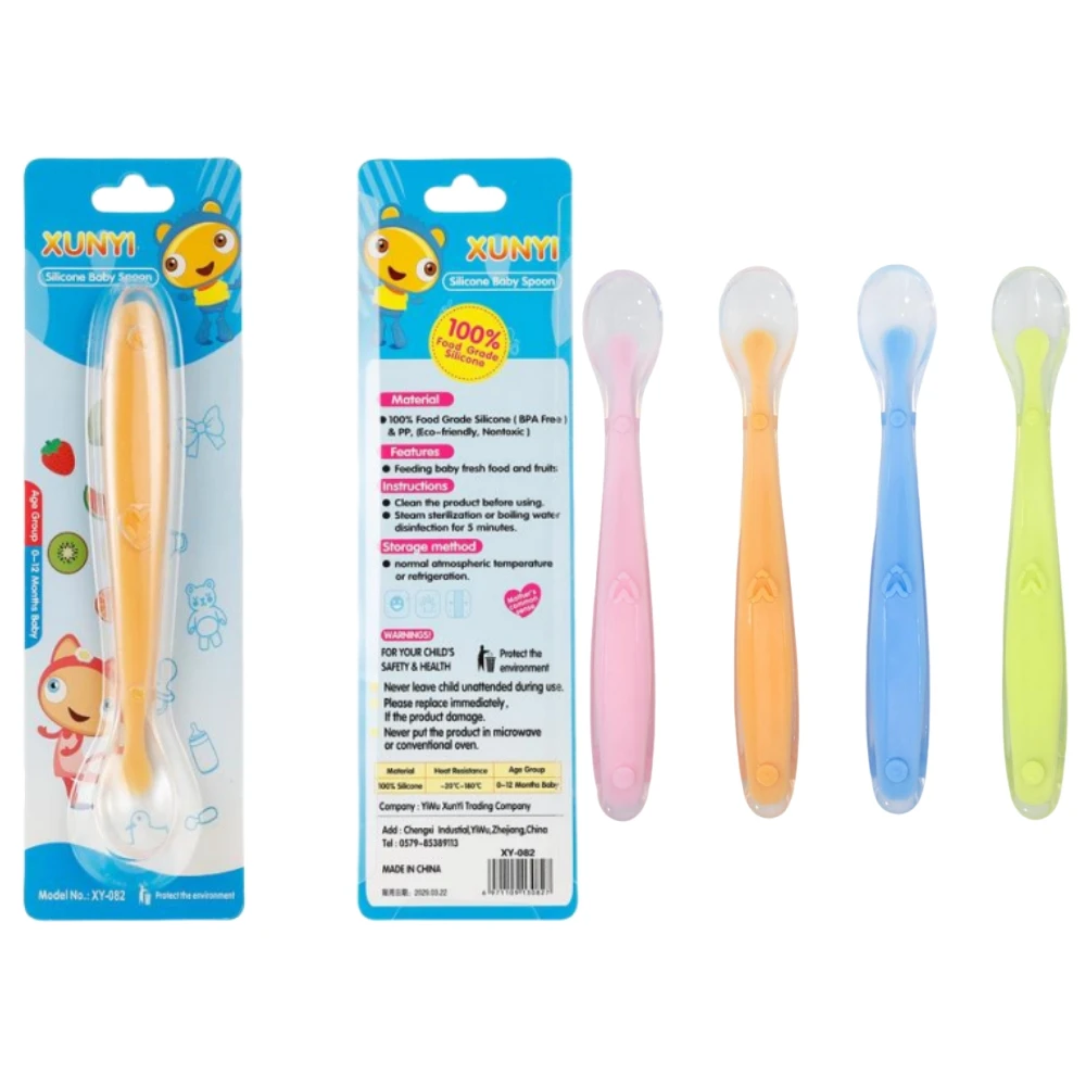 Baby Food Category - Baby Spoons Soft Silicone Toddler Complementary