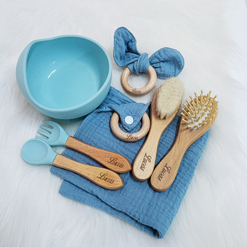 Baby Food Quantity - 7PCS/Set Personalized Name Baby Silicone Sucker