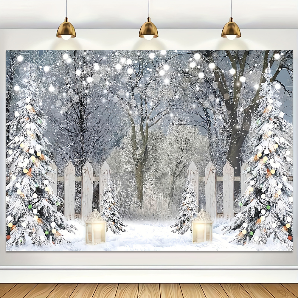 Baby Xmas Food - Winter Snow Scenery Backdrop Xmas Tree