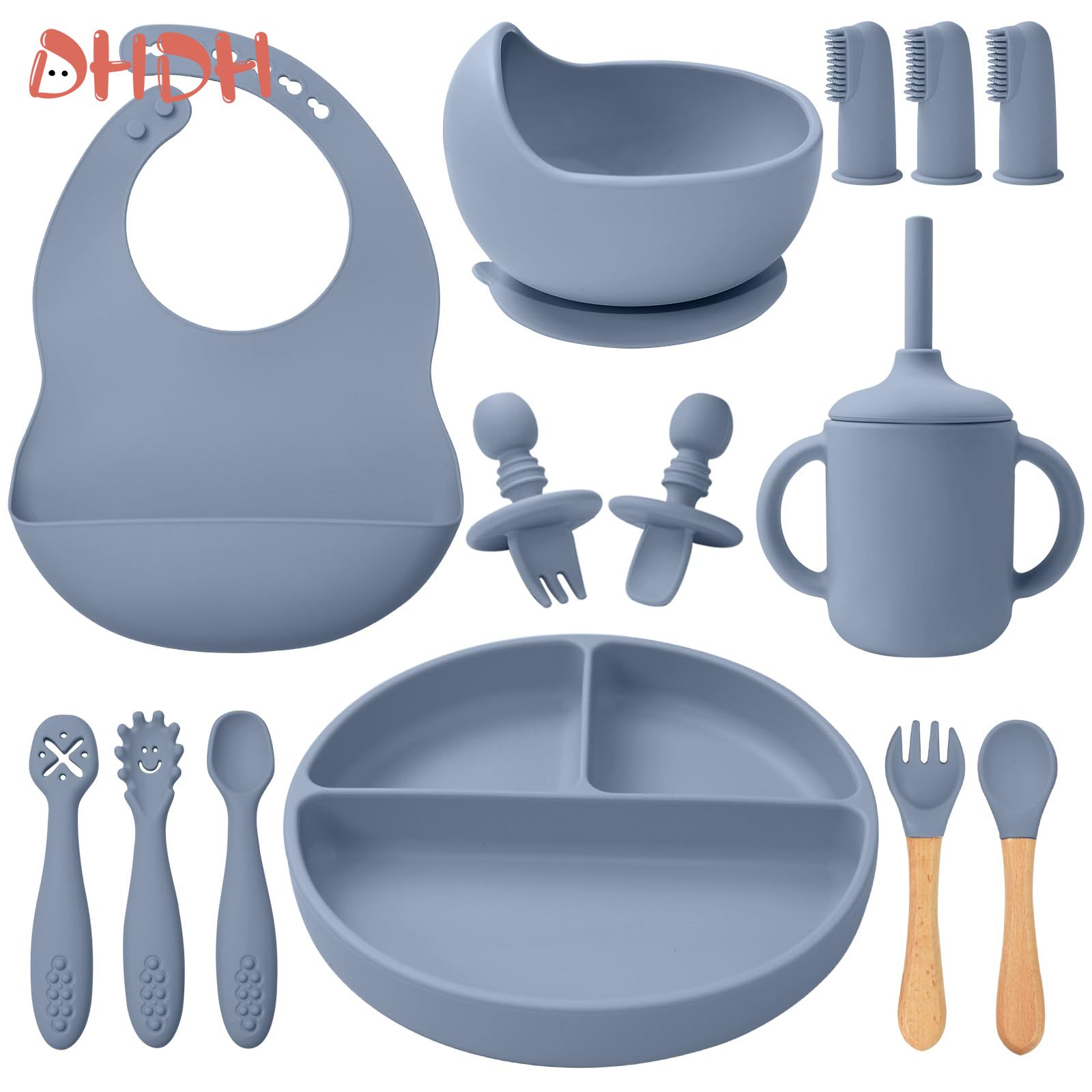 Baby Food Quantity - Silicone Baby Feeding Set Tableware Baby