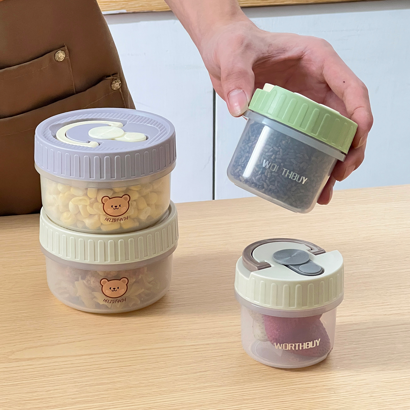 Baby Food Jars Glass - 100ml Small Food Storage Box Moisture-Proof