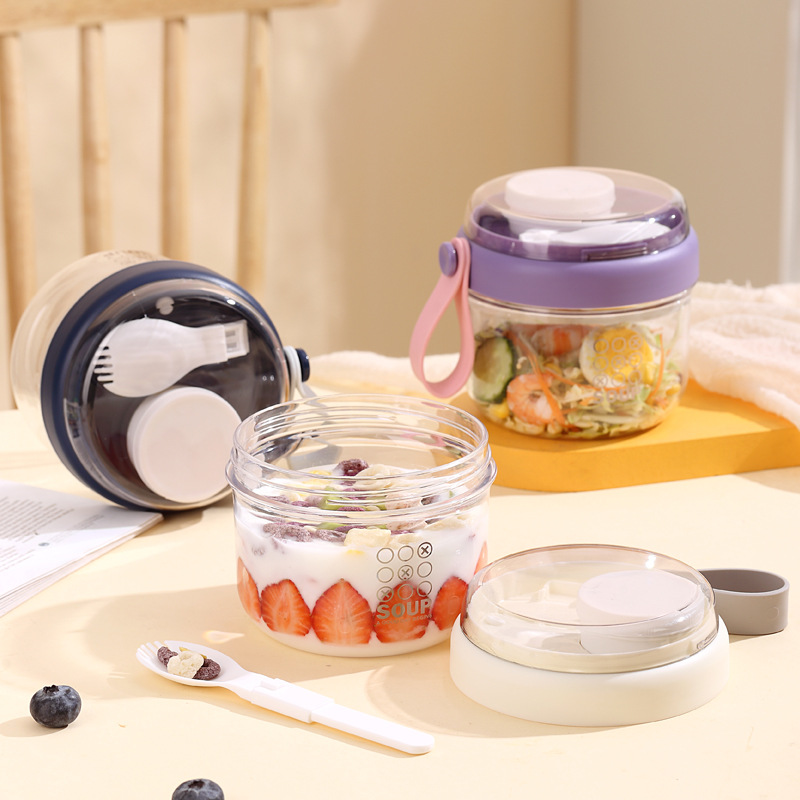 Salad Cup Double Layer Oatmeal - Baby Food Jars Glass ulasan dan harga
