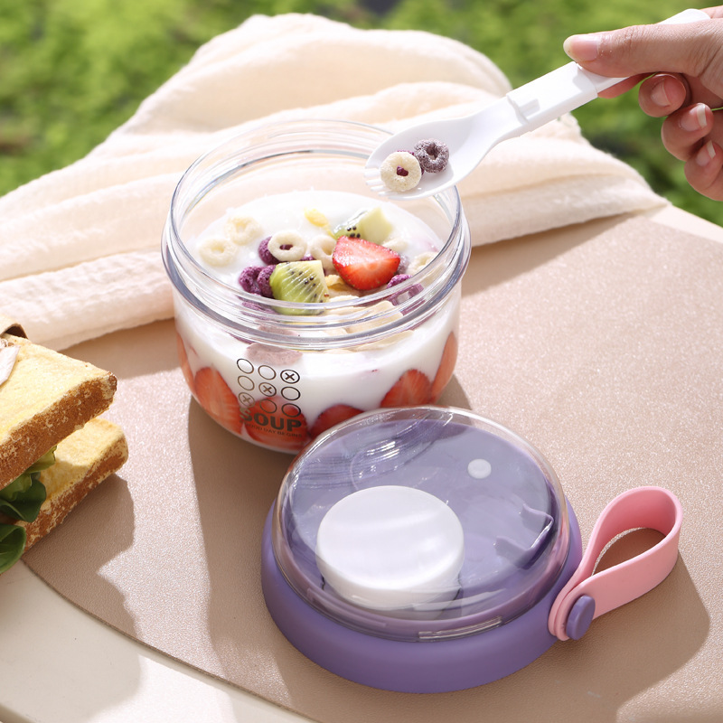 Salad Cup Double Layer Oatmeal - Baby Food Jars Glass ulasan dan harga