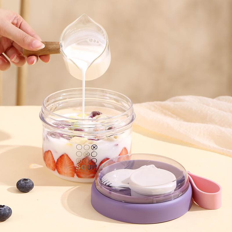 Salad Cup Double Layer Oatmeal - Baby Food Jars Glass ulasan dan harga