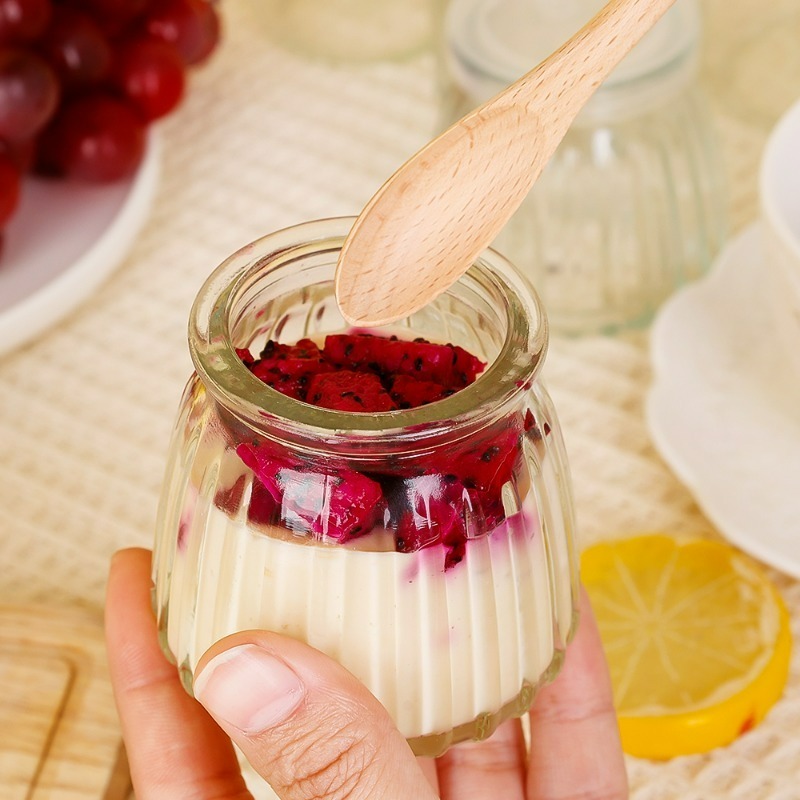 1/3Pcs Yogurt Jars with PE Lid - Baby Food Jars Glass ulasan dan harga
