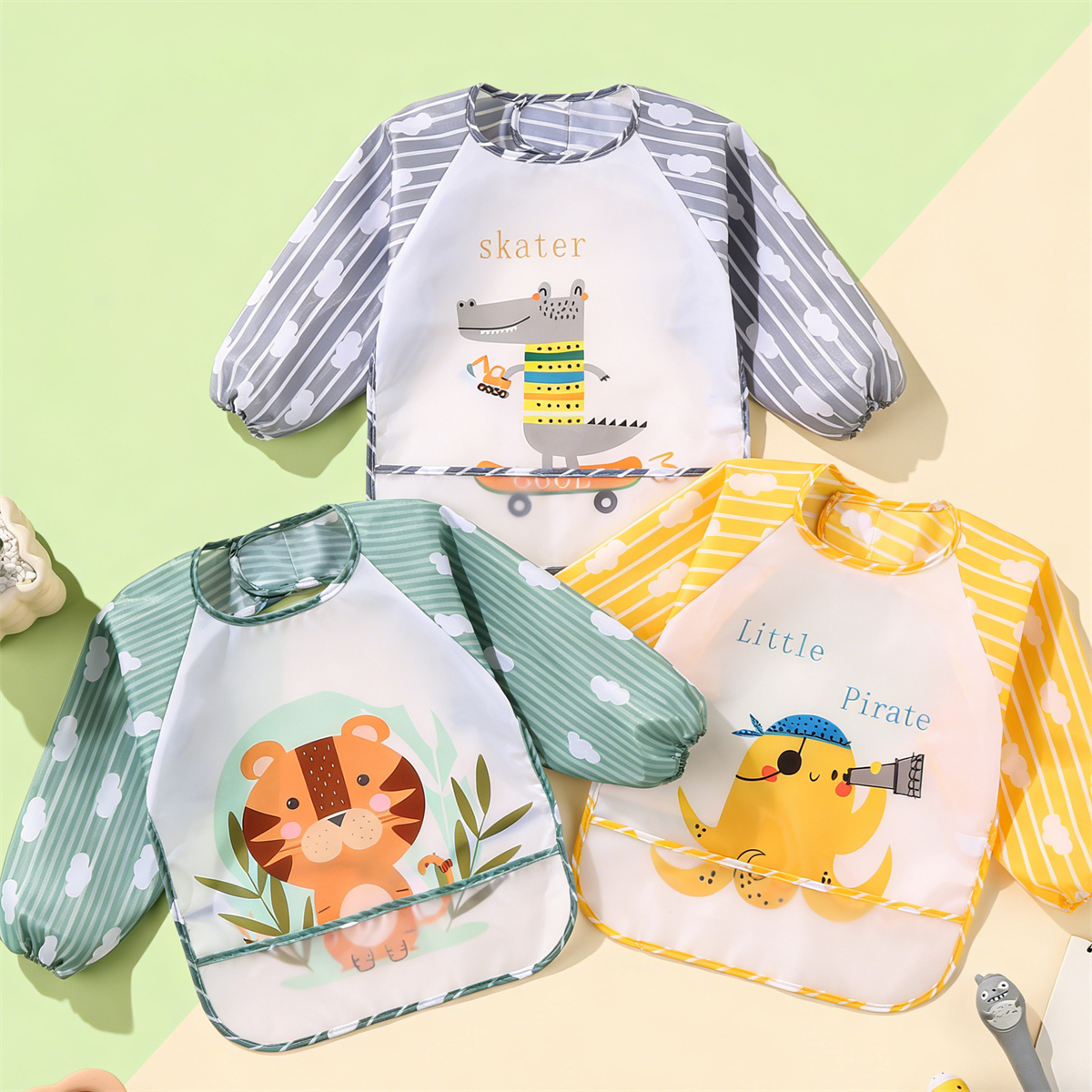 2pcs Waterproof Full Sleeve Ba - Baby Food Quantity ulasan dan harga