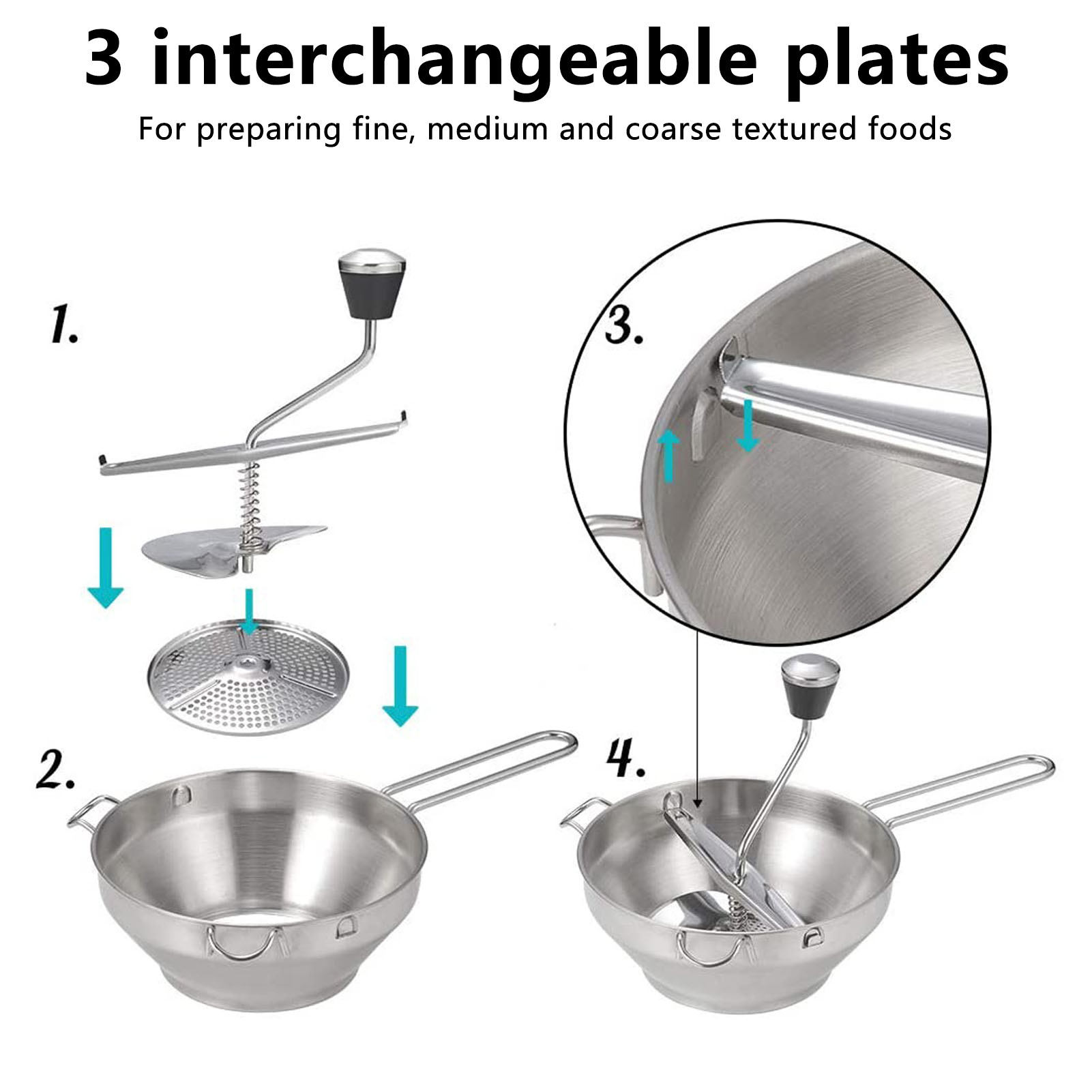 Stainless Steel Manual Food Mi - Baby Food Mill ulasan dan harga