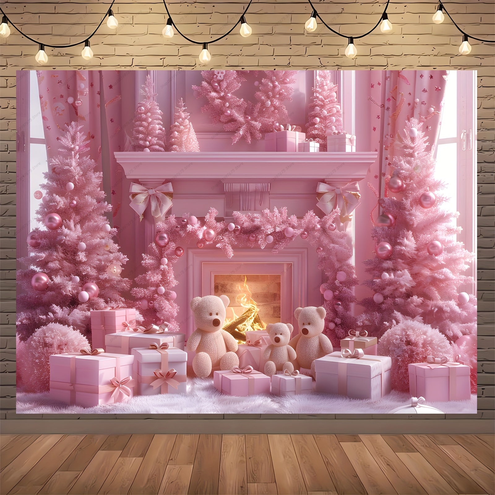 Pink Christmas Photography Bac - Baby Xmas Food ulasan dan harga