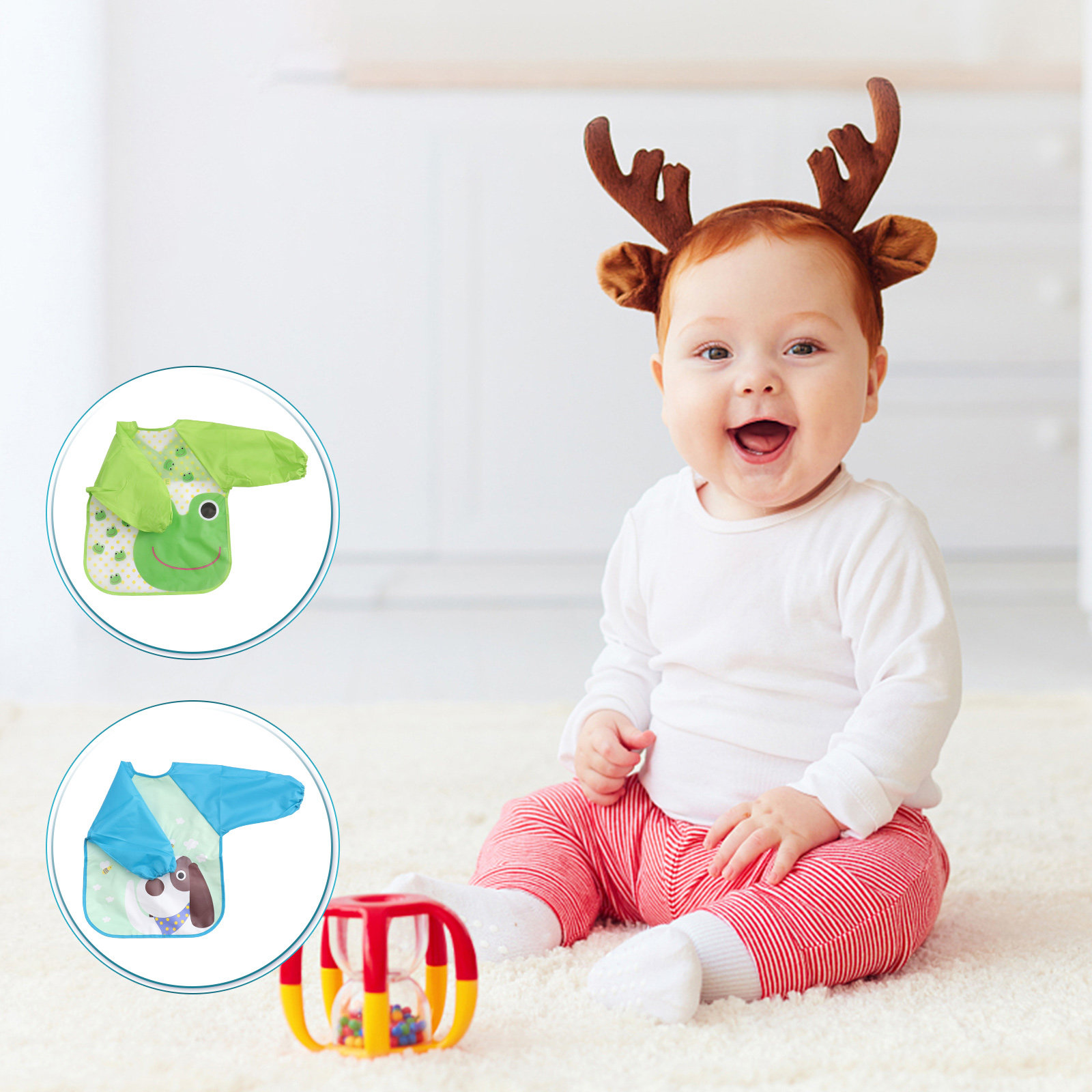 2pcs Waterproof Dining Apron F - Baby Food Dogs ulasan dan harga