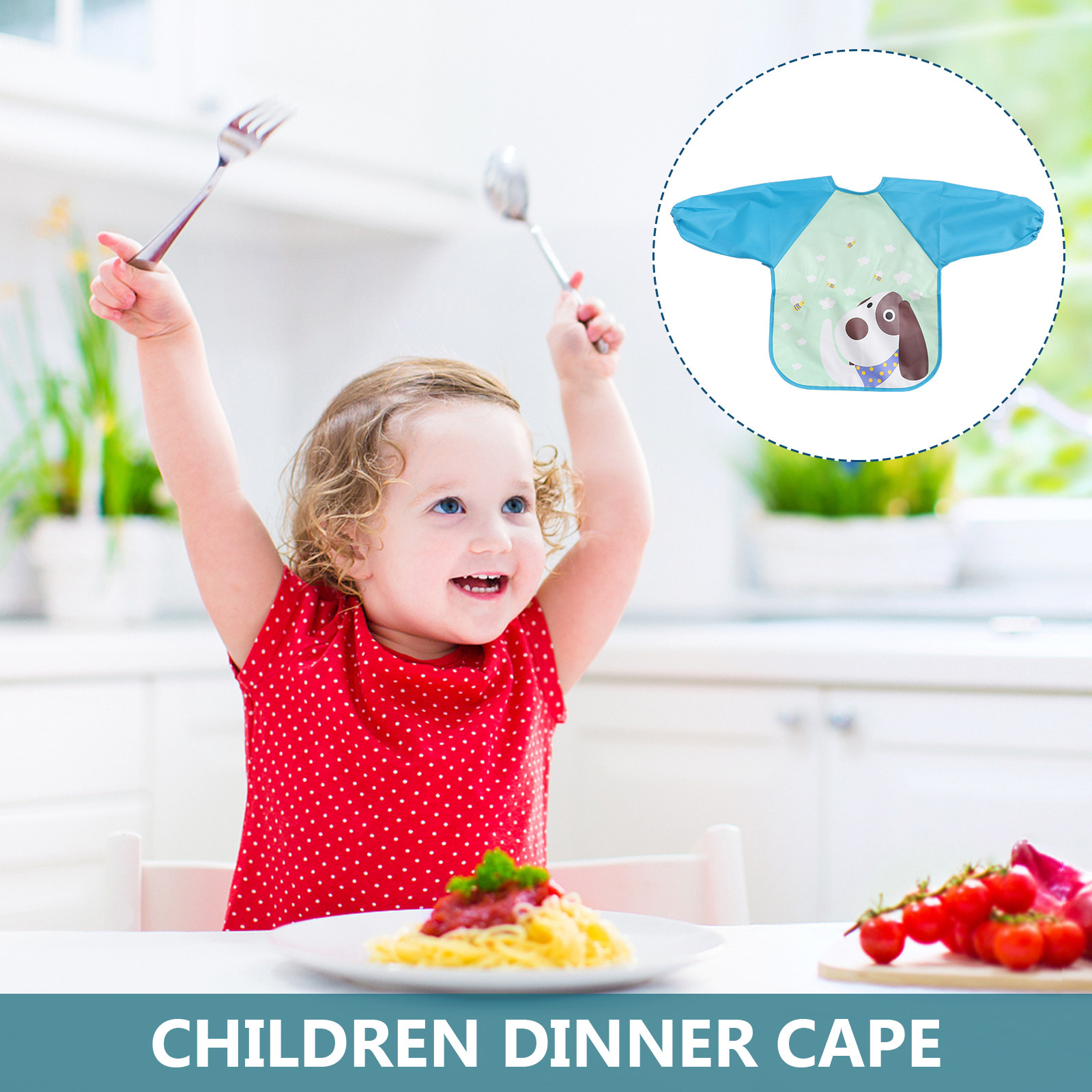 2pcs Waterproof Dining Apron F - Baby Food Dogs ulasan dan harga