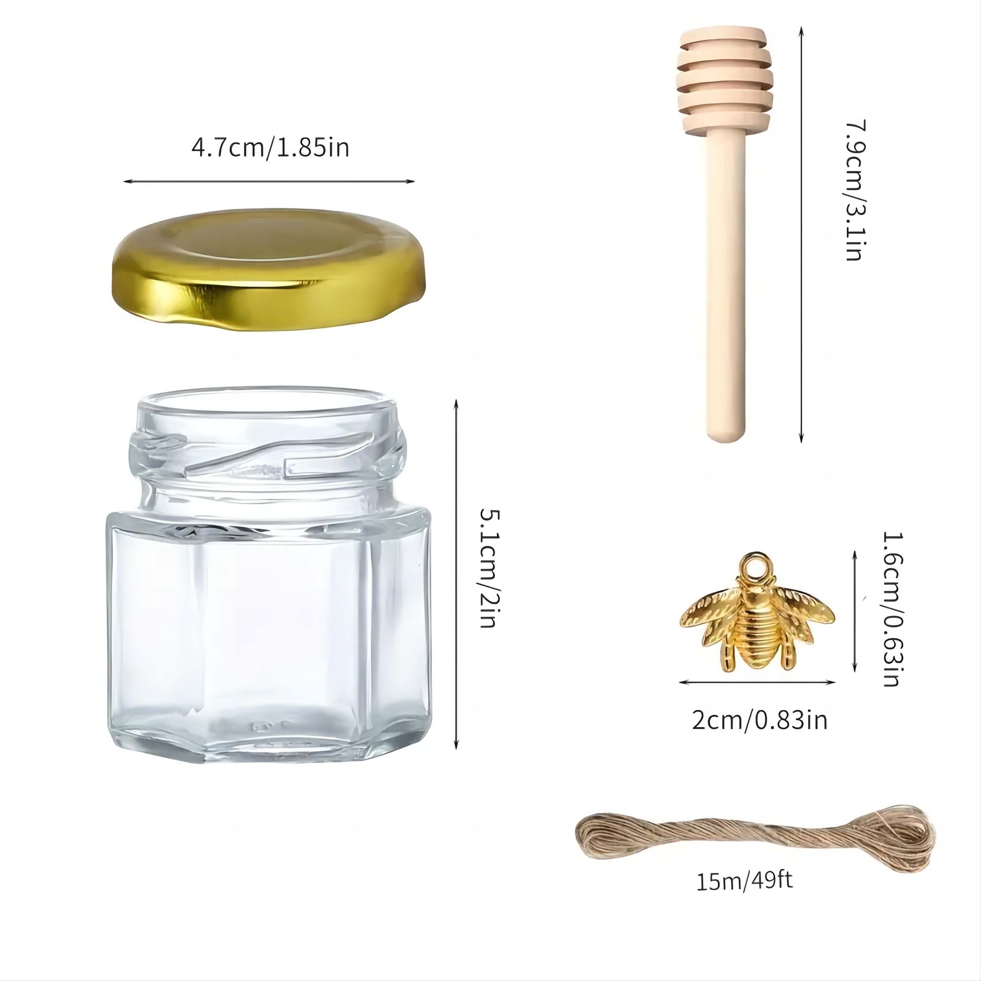 1.5 Oz Hexagon Mini Glass Hone - Baby Food Jars Glass ulasan dan harga