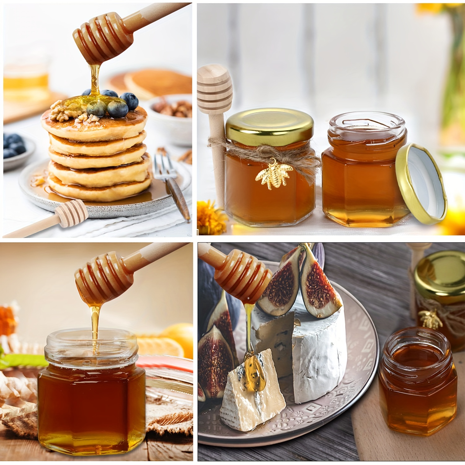 1.5 Oz Hexagon Mini Glass Hone - Baby Food Jars Glass ulasan dan harga