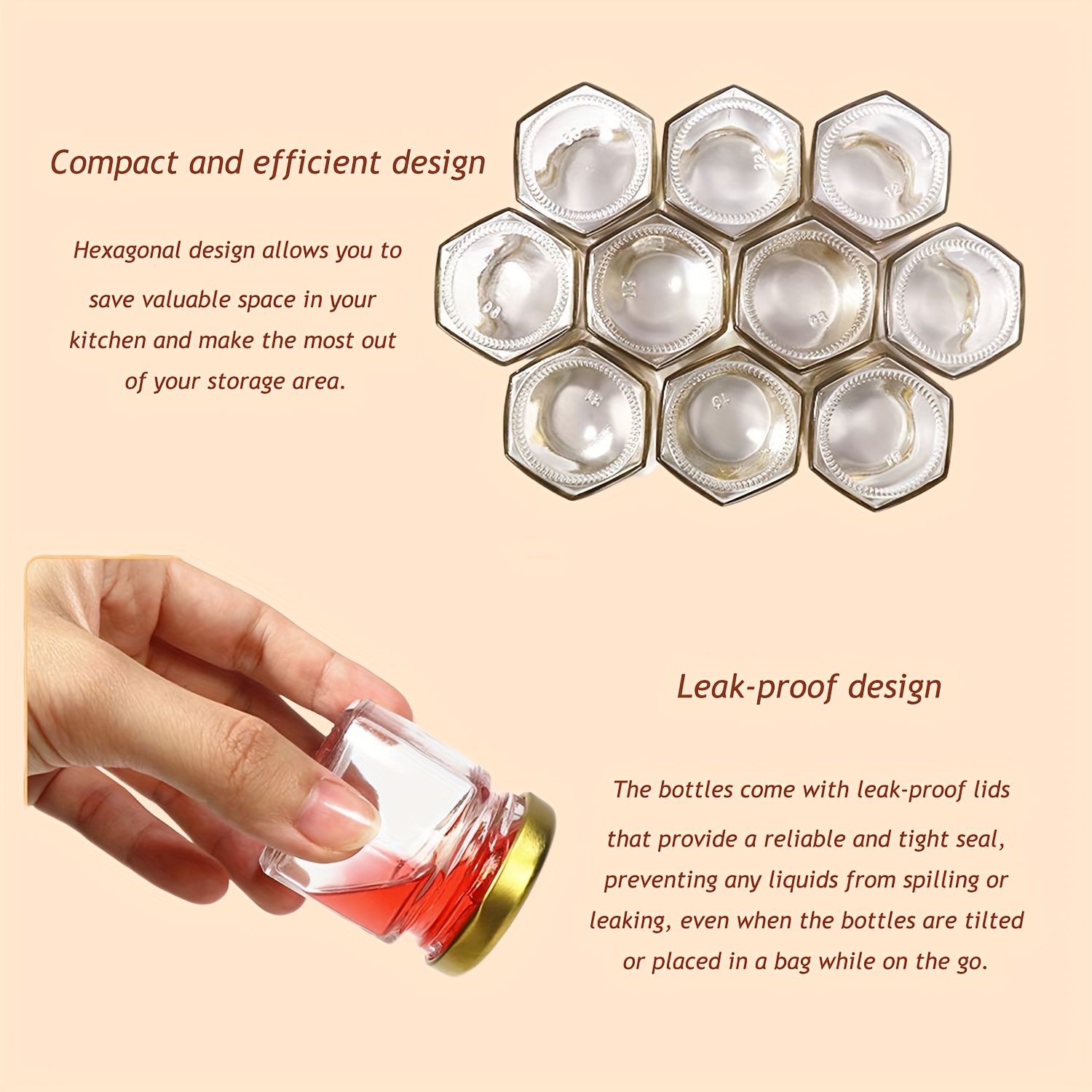 1.5 Oz Hexagon Mini Glass Hone - Baby Food Jars Glass ulasan dan harga