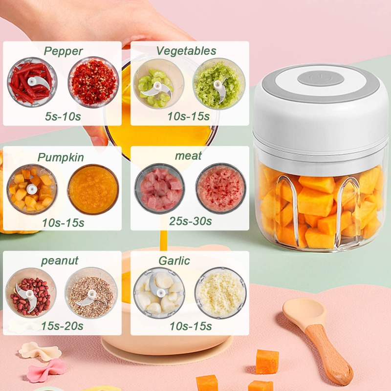 250ML Electric Garlic Grinder  - Baby Food Mill ulasan dan harga