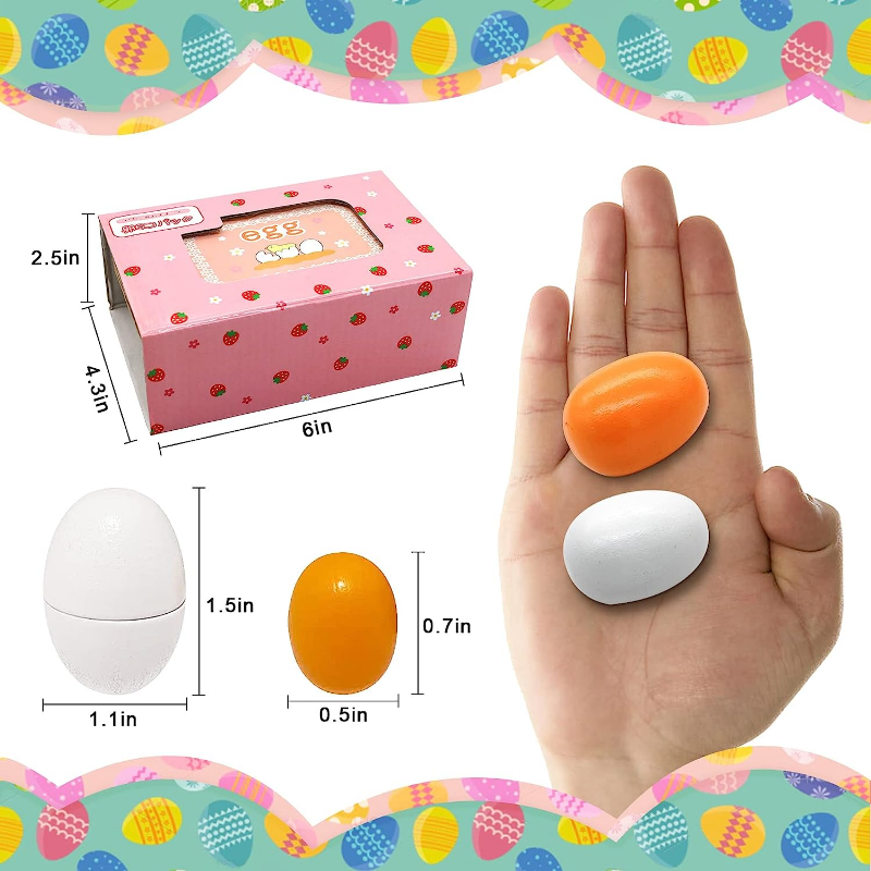 6Pcs Wooden Eggs Toy Egg Kitch - Baby Food Quantity ulasan dan harga